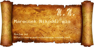 Marecsek Nikodémia névjegykártya